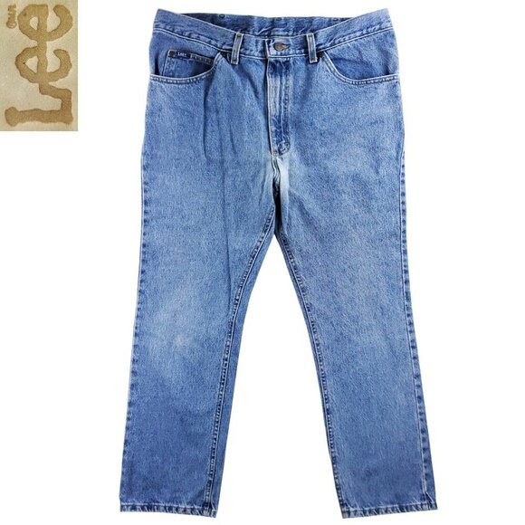 Lee Vintage Jeans USA Union Relaxed Straight Leg Cotton Men's "38x32" Real 36x30 - Picture 1 of 14